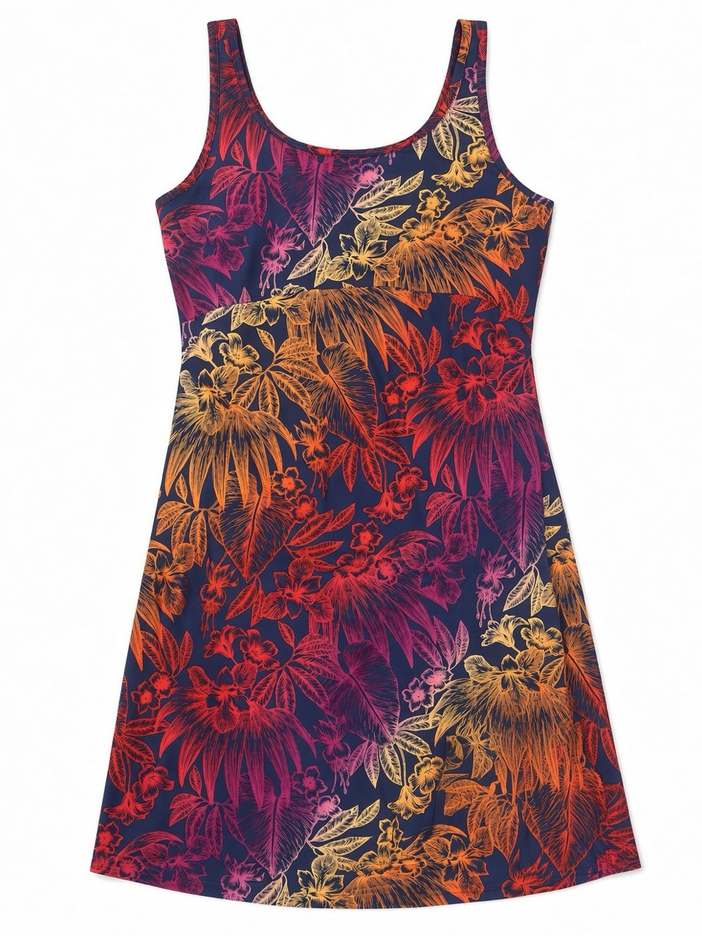 Columbia PFG Freezer III Dress XL Tropical Floral Knit Athletic Sun Protection